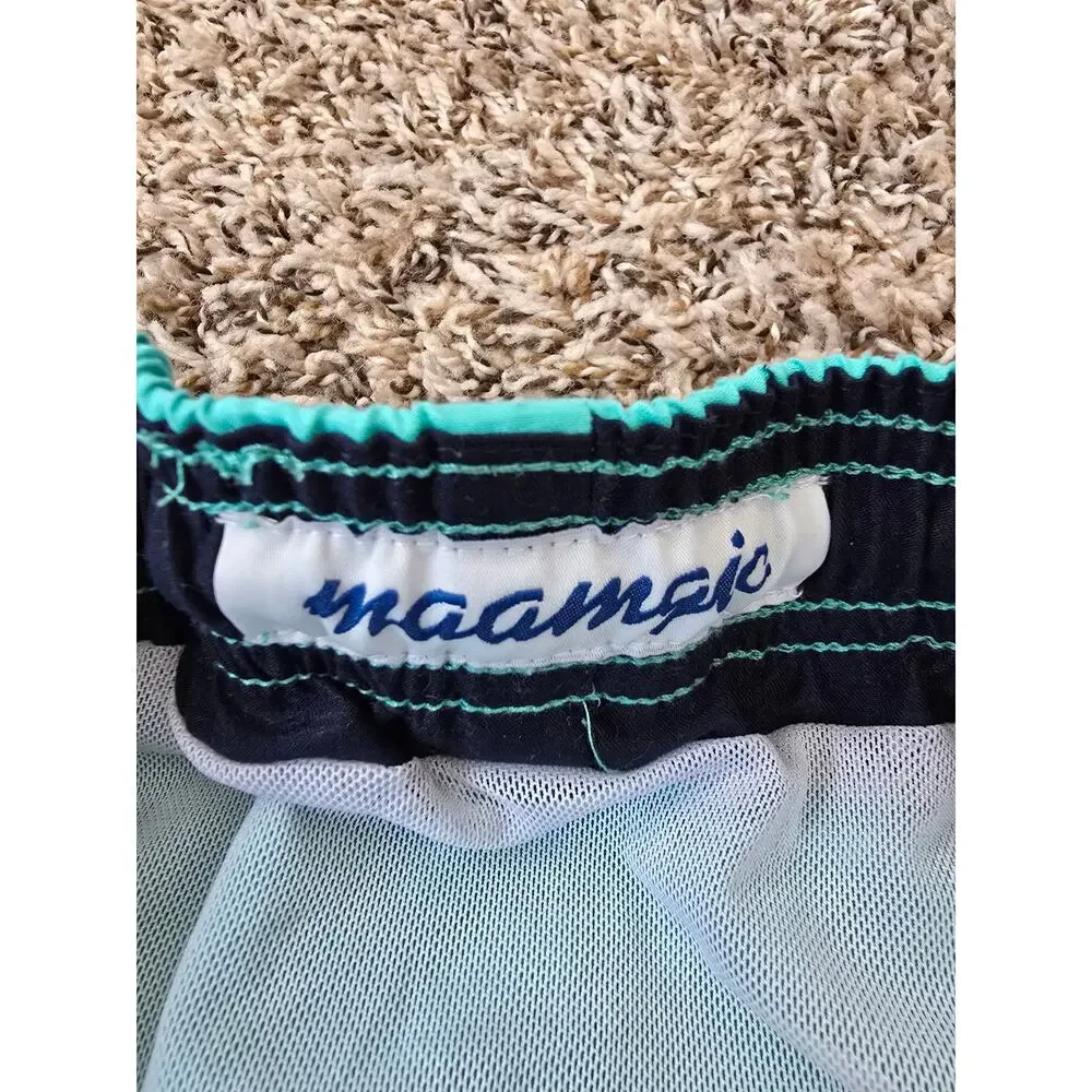 Maamgic Aqua Mens Swim Trunks Quick Dry Mesh Lined Beach Shorts Size M Summer
